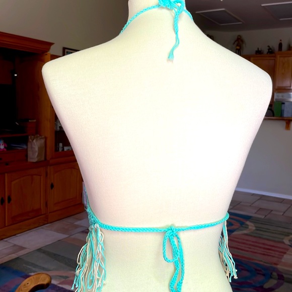 Bikini top crochet handmade cotton soft.perfect to wear to the beach new size s - Picture 4 of 5